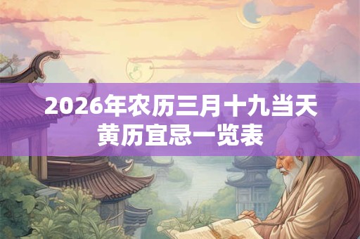 2026年农历三月十九当天黄历宜忌一览表
