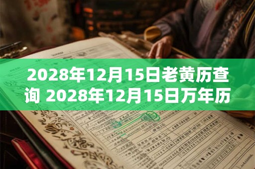 2028年12月15日老黄历查询 2028年12月15日万年历黄道吉日 2028年12月15日老黄历查询 2028年12月15日万年历黄道吉日