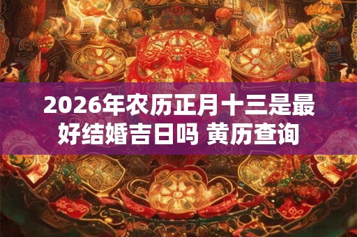 2026年农历正月十三是最好结婚吉日吗 黄历查询