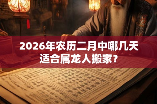 2026年农历二月中哪几天适合属龙人搬家? 2026年农历二月中哪几天适合属龙人搬家?
