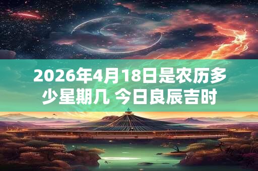 2026年4月18日是农历多少星期几 今日良辰吉时