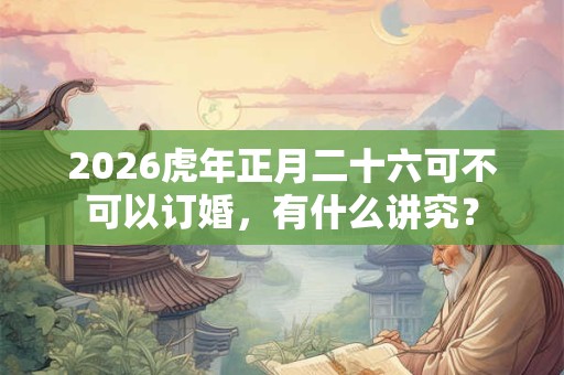 2026虎年正月二十六可不可以订婚,有什么讲究? 2026虎年正月二十六可不可以订婚,有什么讲究?