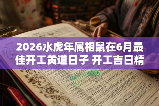 2026水虎年属相鼠在6月最佳开工黄道日子 开工吉日精选