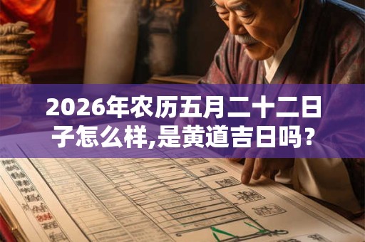2026年农历五月二十二日子怎么样,是黄道吉日吗？