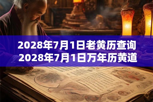 2028年7月1日老黄历查询 2028年7月1日万年历黄道吉日