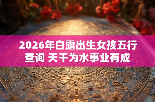 2026年白露出生女孩五行查询 天干为水事业有成