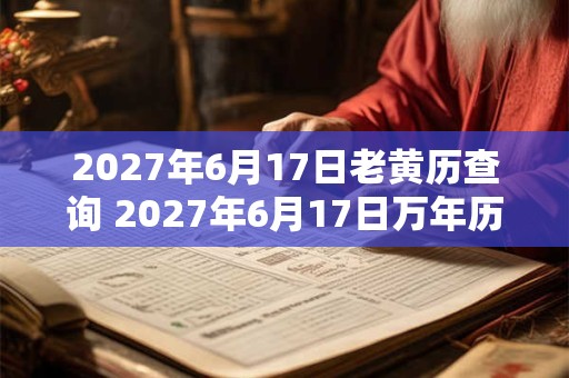 2027年6月17日老黄历查询 2027年6月17日万年历黄道吉日