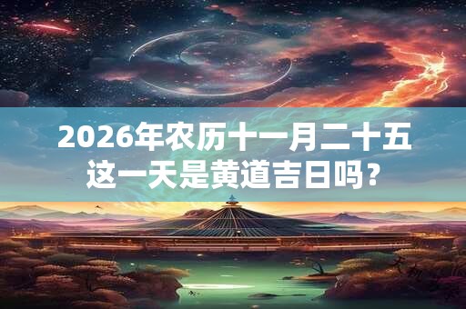 2026年农历十一月二十五这一天是黄道吉日吗？