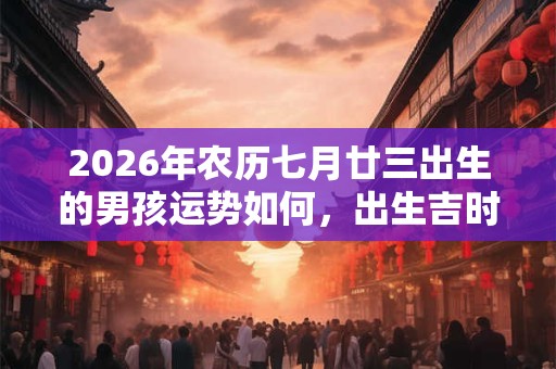 2026年农历七月廿三出生的男孩运势如何，出生吉时是什么？