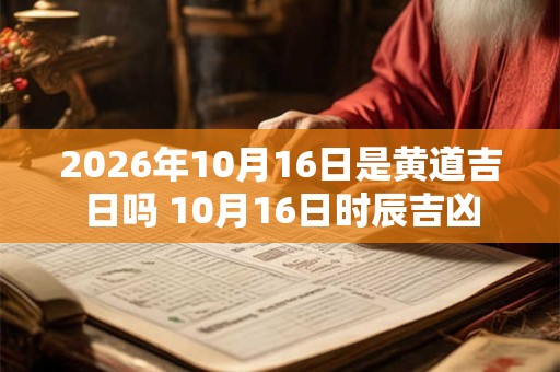 2026年10月16日是黄道吉日吗 10月16日时辰吉凶