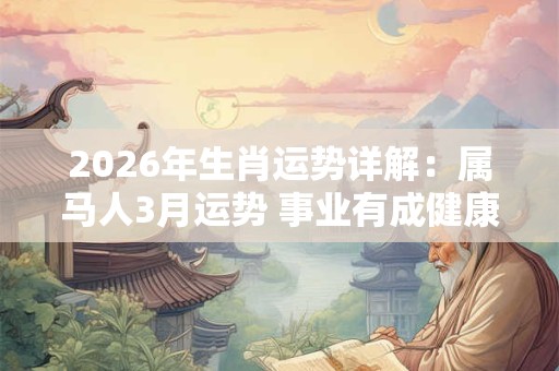 2026年生肖运势详解：属马人3月运势 事业有成健康常驻