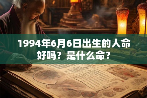 1994年6月6日出生的人命好吗？是什么命？