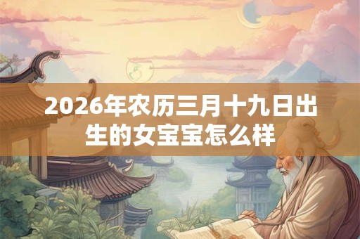 2026年农历三月十九日出生的女宝宝怎么样
