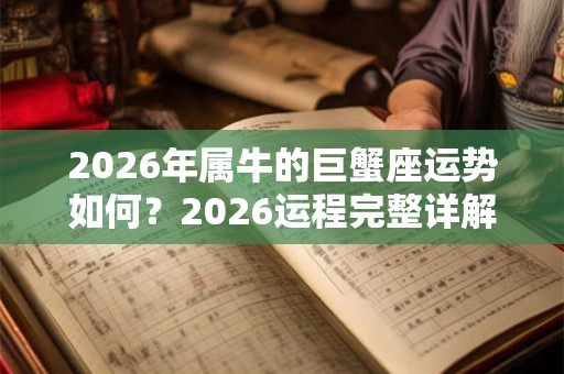 2026年属牛的巨蟹座运势如何？2026运程完整详解