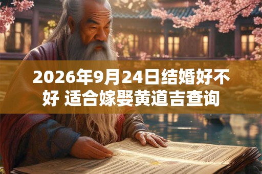 2026年9月24日结婚好不好 适合嫁娶黄道吉查询