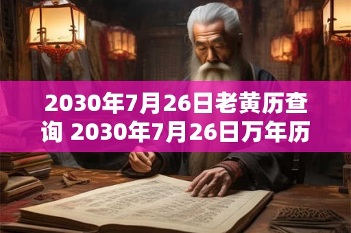 2030年7月26日老黄历查询 2030年7月26日万年历黄道吉日 2030年7月26日老黄历查询 2030年7月26日万年历黄道吉日