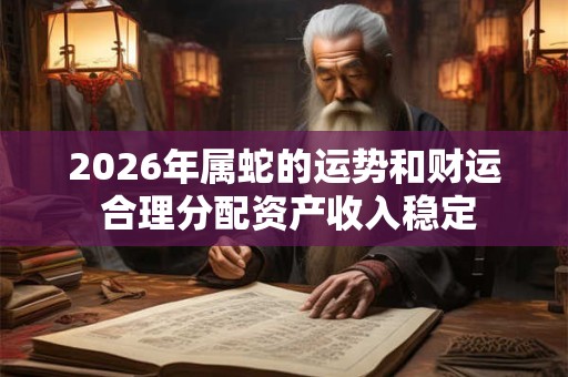 2026年属蛇的运势和财运 合理分配资产收入稳定