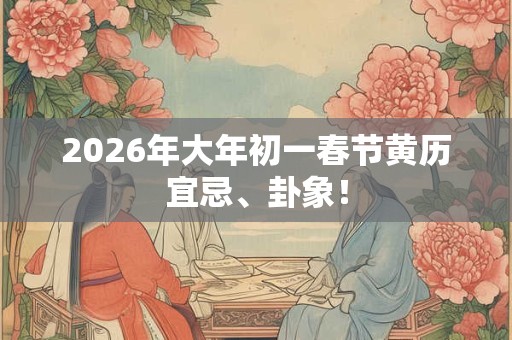 2026年大年初一春节黄历宜忌、卦象！