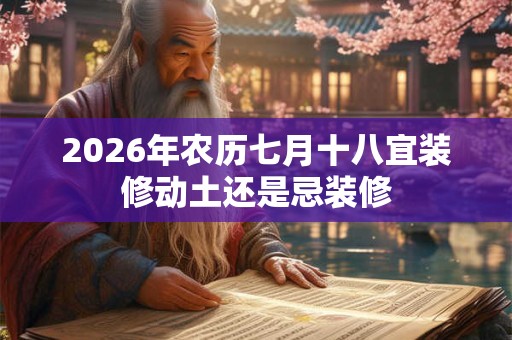 2026年农历七月十八宜装修动土还是忌装修
