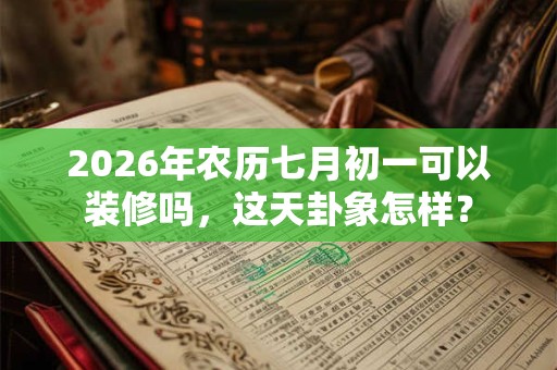 2026年农历七月初一可以装修吗，这天卦象怎样？