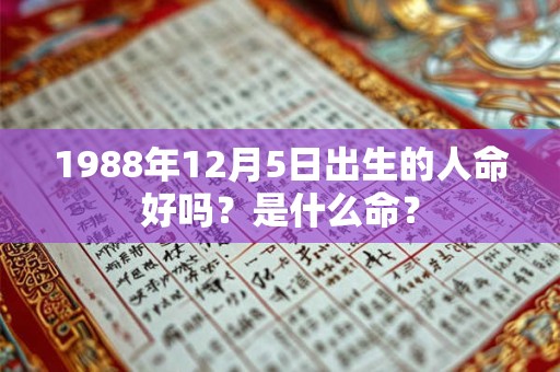 1988年12月5日出生的人命好吗？是什么命？