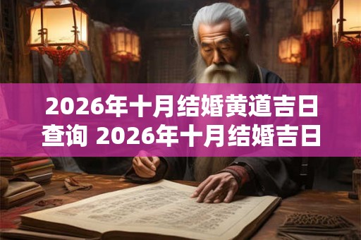 2026年十月结婚黄道吉日查询 2026年十月结婚吉日有哪几天