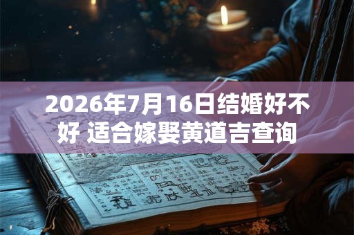 2026年7月16日结婚好不好 适合嫁娶黄道吉查询 2026年7月16日结婚好不好 适合嫁娶黄道吉查询