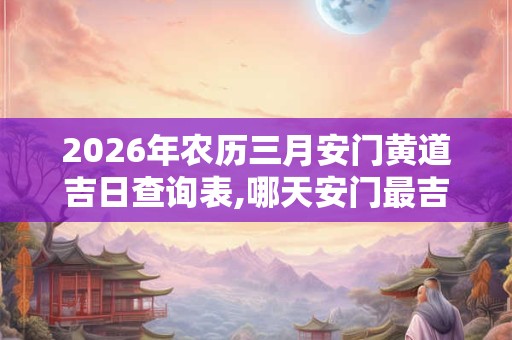 2026年农历三月安门黄道吉日查询表,哪天安门最吉利？