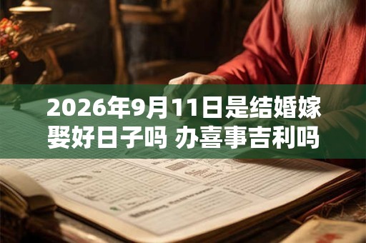 2026年9月11日是结婚嫁娶好日子吗 办喜事吉利吗