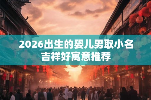 2026出生的婴儿男取小名吉祥好寓意推荐