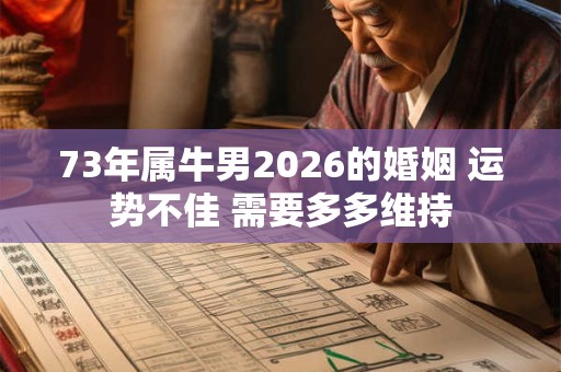 73年属牛男2026的婚姻 运势不佳 需要多多维持