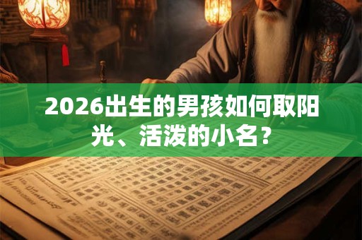 2026出生的男孩如何取阳光、活泼的小名？