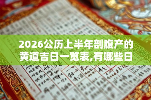 2026公历上半年剖腹产的黄道吉日一览表,有哪些日子适宜剖腹产