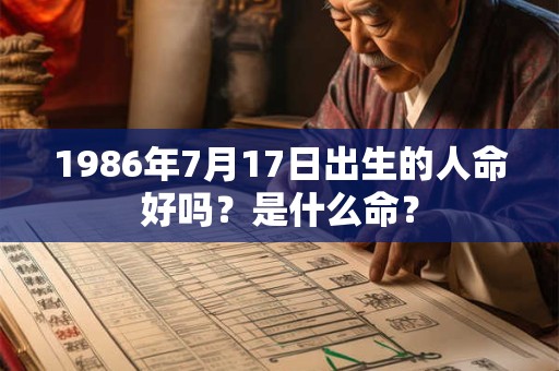 1986年7月17日出生的人命好吗？是什么命？