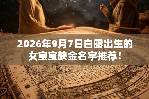 2026年9月7日白露出生的女宝宝缺金名字推荐！