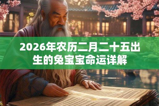 2026年农历二月二十五出生的兔宝宝命运详解