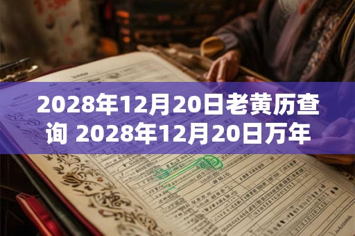 2028年12月20日老黄历查询 2028年12月20日万年历黄道吉日