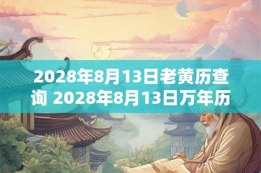 2028年8月13日老黄历查询 2028年8月13日万年历黄道吉日