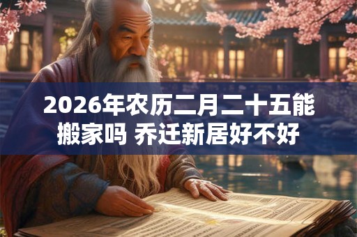 2026年农历二月二十五能搬家吗 乔迁新居好不好