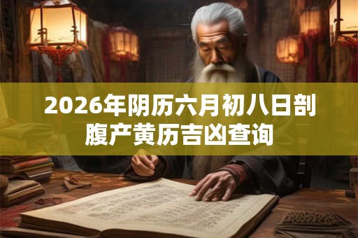 2026年阴历六月初八日剖腹产黄历吉凶查询