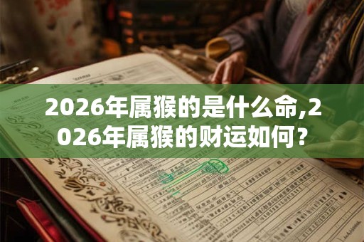 2026年属猴的是什么命,2026年属猴的财运如何？