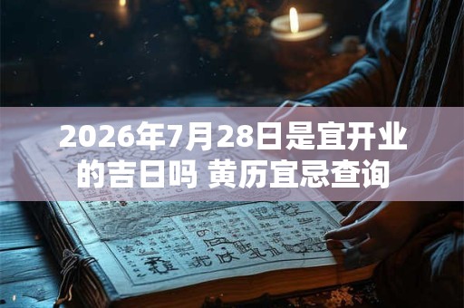 2026年7月28日是宜开业的吉日吗 黄历宜忌查询