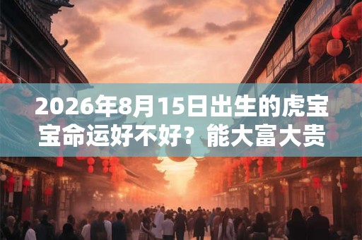 2026年8月15日出生的虎宝宝命运好不好？能大富大贵吗？