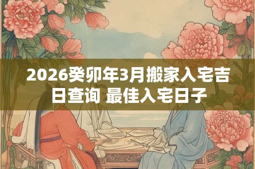 2026癸卯年3月搬家入宅吉日查询 最佳入宅日子 2026癸卯年3月搬家入宅吉日查询 最佳入宅日子