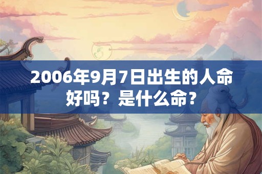 2006年9月7日出生的人命好吗?是什么命? 2006年9月7日出生的人命好吗?是什么命?