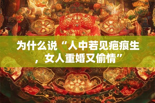 为什么说“人中若见疤痕生，女人重婚又偷情”