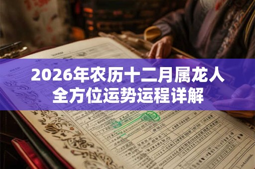 2026年农历十二月属龙人全方位运势运程详解