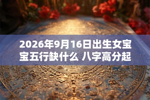 2026年9月16日出生女宝宝五行缺什么 八字高分起名字