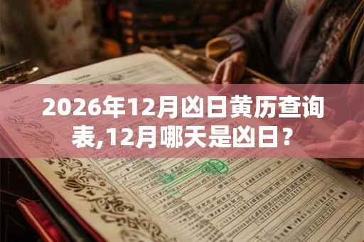 2026年12月凶日黄历查询表,12月哪天是凶日？