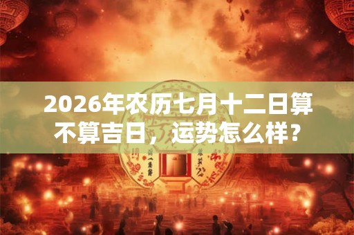 2026年农历七月十二日算不算吉日，运势怎么样？